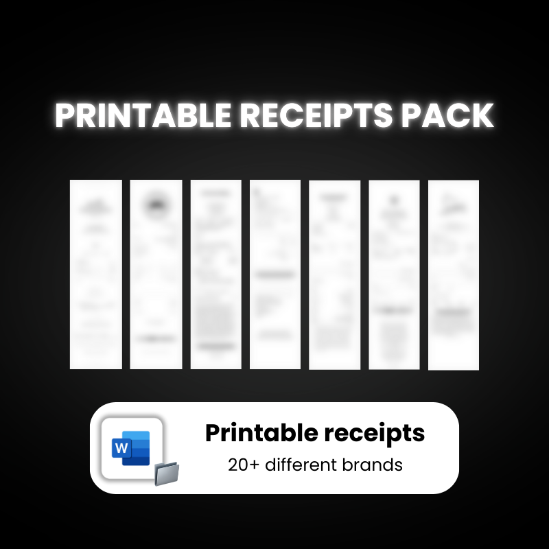 Printable Receipts Pack